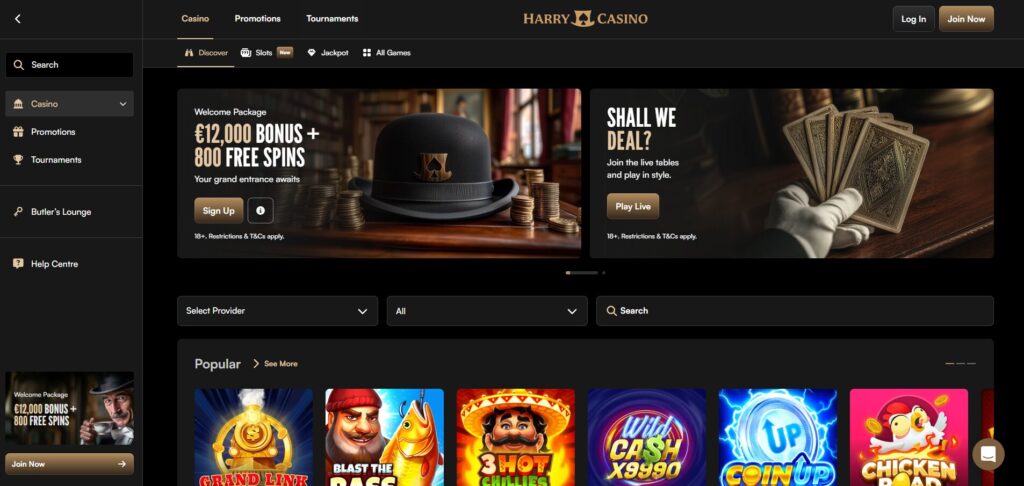 homepage van harry casino belgie
